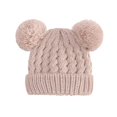thumbnail image 5 of CPNG Kids Winter Knitted Beanie Hat Cute Girls Hats with Double Faux Fur Pom Pom Warm Fleece Lined Knit Beanies Cap for Cold Weather, 5 of 7