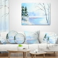 thumbnail image 4 of Designart Frozen River Oil Painting - Landscape Painting Throw Pillow - 12x20, 4 of 5