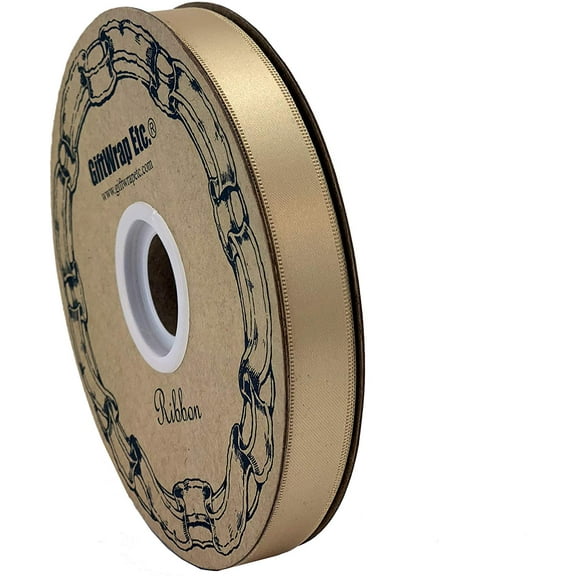 Gold Satin Fabric Wedding Ribbon - 5/8" x 100 Yards, Fall, Wreath, Wedding, Christmas, Anniversary, NYE