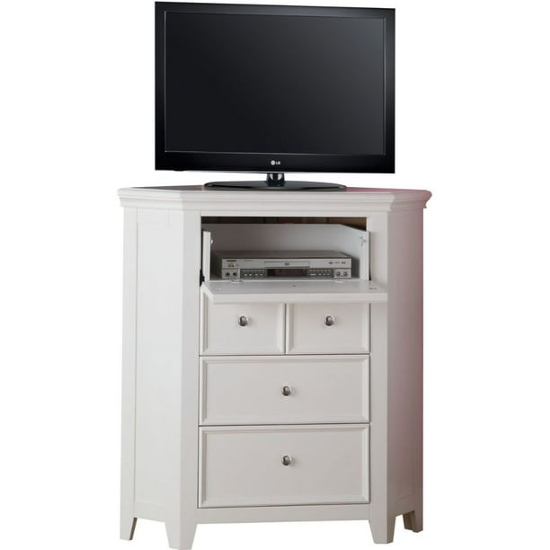 Corner TV Console, White