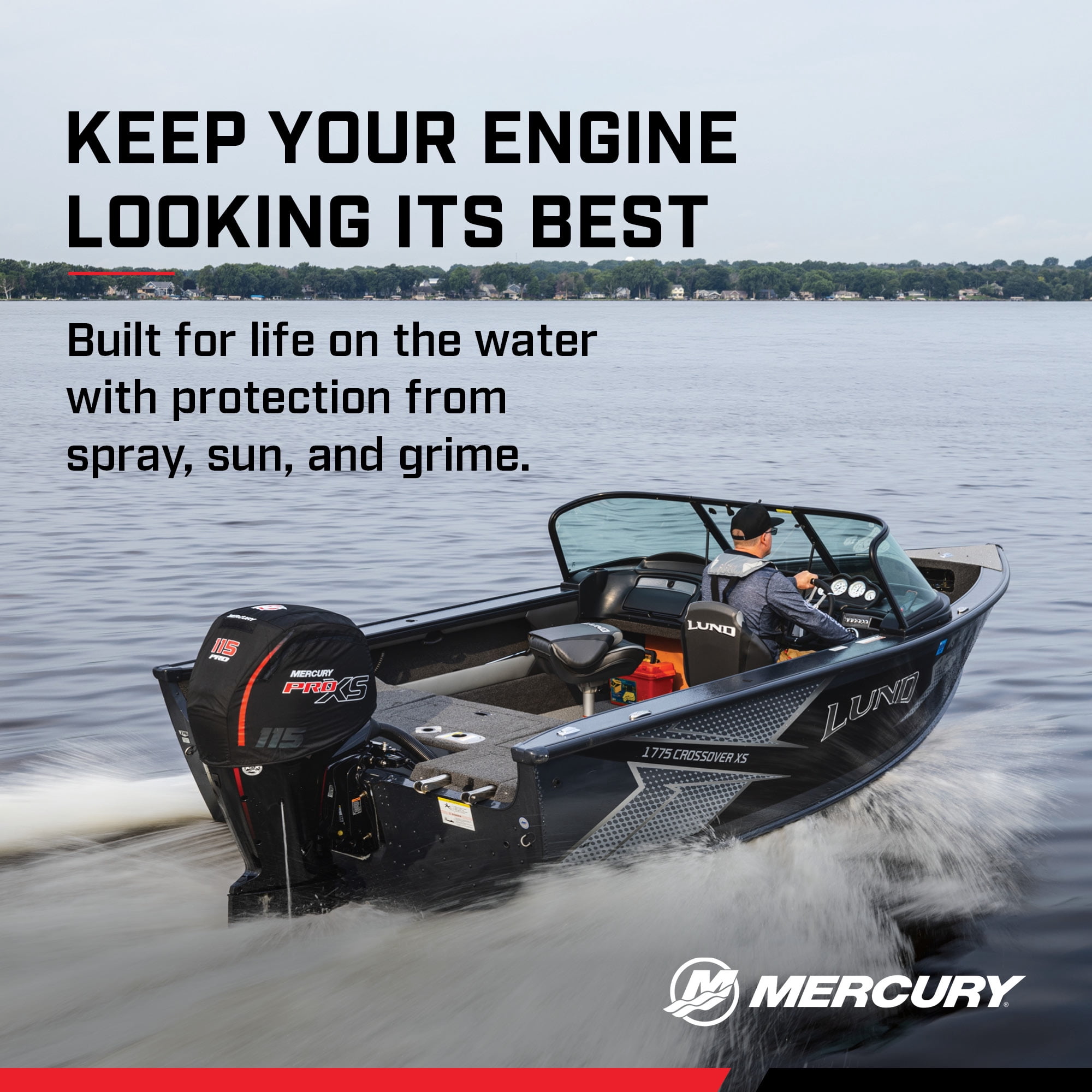 Mercury 8M0228532 3.4L V6 175hp Pro XS Outboard Vented Splash Cover