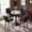 Black-PU Leather, variant on Firmoz Swivel Bar Stool, Faux Leather 24.5" Counter Height Chairs with Back, Industrial Metal Footrest for Kitchen Island, Black