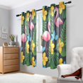 thumbnail image 2 of Yayeee Window Curtains Set of 2 for Living Room Light Filtering 63"x42", Flamingo Floral Pattern, 2 of 7