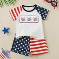 thumbnail image 6 of WUANDIXFA Toddler Boy Outfits 4th of July Baby Boy Outfit Flag Short Sleeve Shirt Shorts 2Pcs Toddler Boys Fourth of July Outfits Blue,18-24 Months, 6 of 7