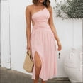 thumbnail image 3 of WILLBEST Vestidos Casuales Vestido Casual sin Mangas con Hombros Descubiertos y Tirantes Finos de Color Liso para Mujer Grande, 3 of 3