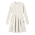 thumbnail image 3 of Krayuyo Girls A Line Dresses with Pockets Long Sleeve Shirt Dress Casual Soft Flowy Dress Size 5-15 Years, 3 of 8
