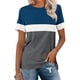 thumbnail image 2 of Tops Cortos para las Mujeres Casual Moda Rayas Impreso Cuello Redondo, Camiseta de Manga Corta para el Uso Diario, Fiesta Y Cómodo, 2 of 7