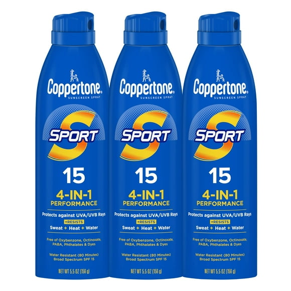 Spray de protección solar Coppertone Sport SPF 15 163 ml (paquete de 3)