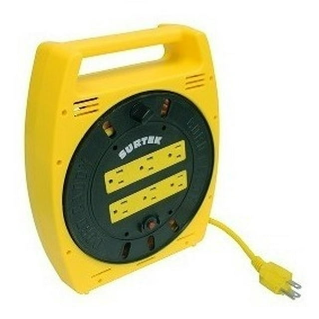 Extensión Eléctrica Tipo Carrete Surtek 6mt 6 Ent 136035