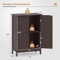 thumbnail image 7 of Topbuy Bathroom Storage Cabinet with Double Doors Wooden Cupboard Shoe Cabinet Brown, 7 of 7