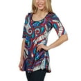 24Seven Comfort Apparel Evelyn Elbow Length Sleeve Tunic Top