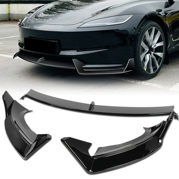 Stay Tuned Performance For 2024-2025 Tesla Model 3 Painted Black Front Bumper Lip Spoiler Splitter WP-Style