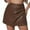 Skirt 384# Coffee, variant on Mini Skorts High Waisted Bodycon Pu Leather Irregular Hem Waterproof Solid Color Formal Business Short Skirt Skort