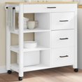 thumbnail image 4 of vidaXL Kitchen Trolley Rolling Cart on Wheels Living Room Solid Wood Pine, 4 of 6