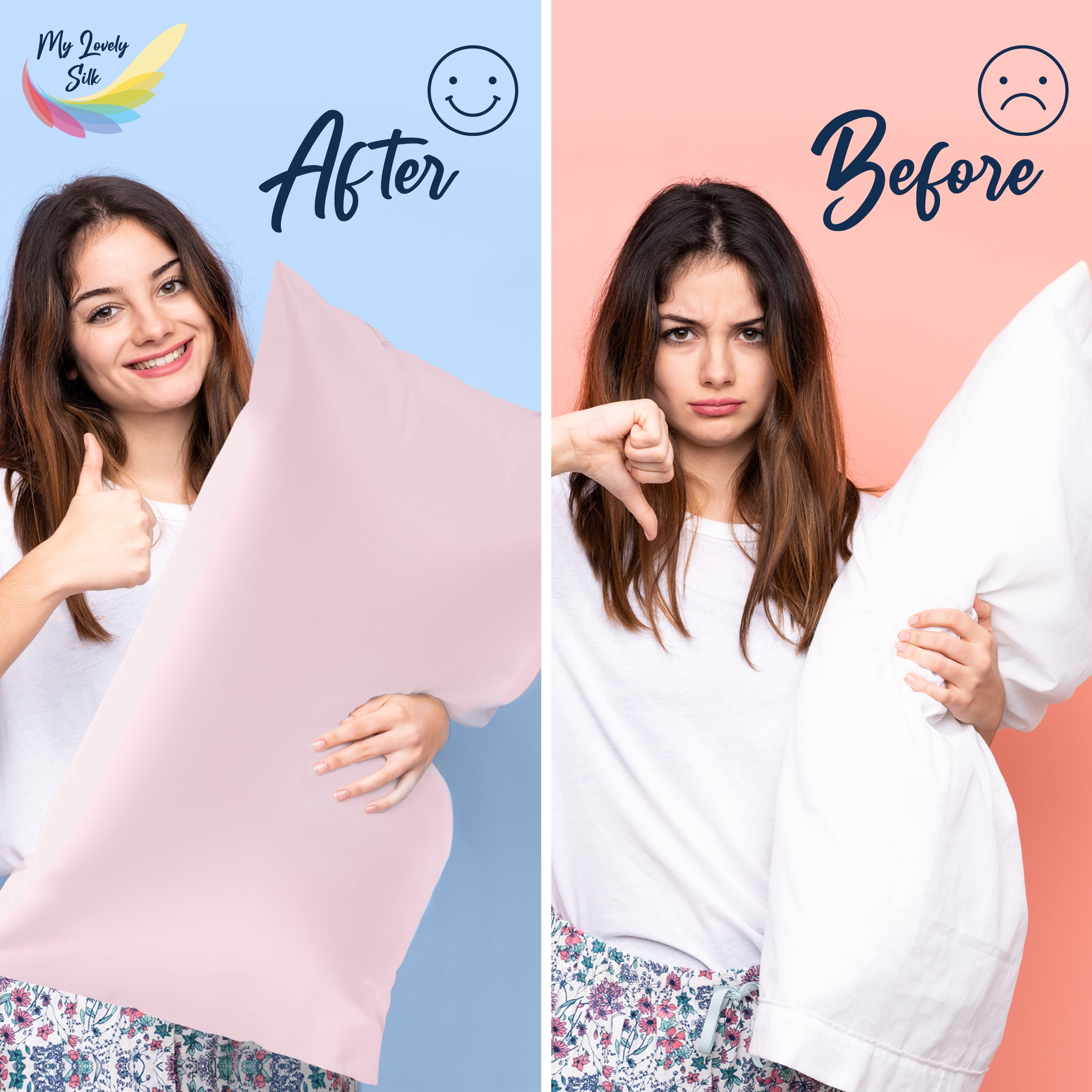 King Pillowcase silk pink