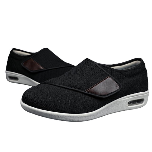 Wide Adjusting Soft Comfortable Shoes Orthopedic Walking Shoes for the Old Breathable Hook-and-loop