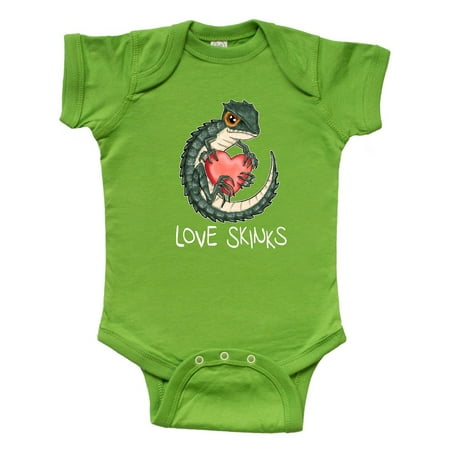 

Inktastic Anti-Valentine s Love Skinks Cute Pun Crocodile Skink Lizard Gift Baby Boy or Baby Girl Bodysuit