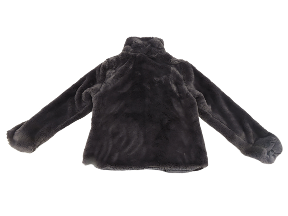 Green Tea Women s Faux Fur Jacket in Black Plumb Medium Walmart