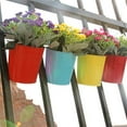thumbnail image 2 of Flmtop Metal Iron Hanging Flower Pot Container Home Balcony Garden Planter Barrel Decor, 2 of 9