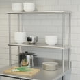 thumbnail image 2 of BizChair Commercial Grade 430 Stainless Steel 18 Gauge NSF Certified 36" x 12" Metal Kitchen Double Overshelf, 2 of 10