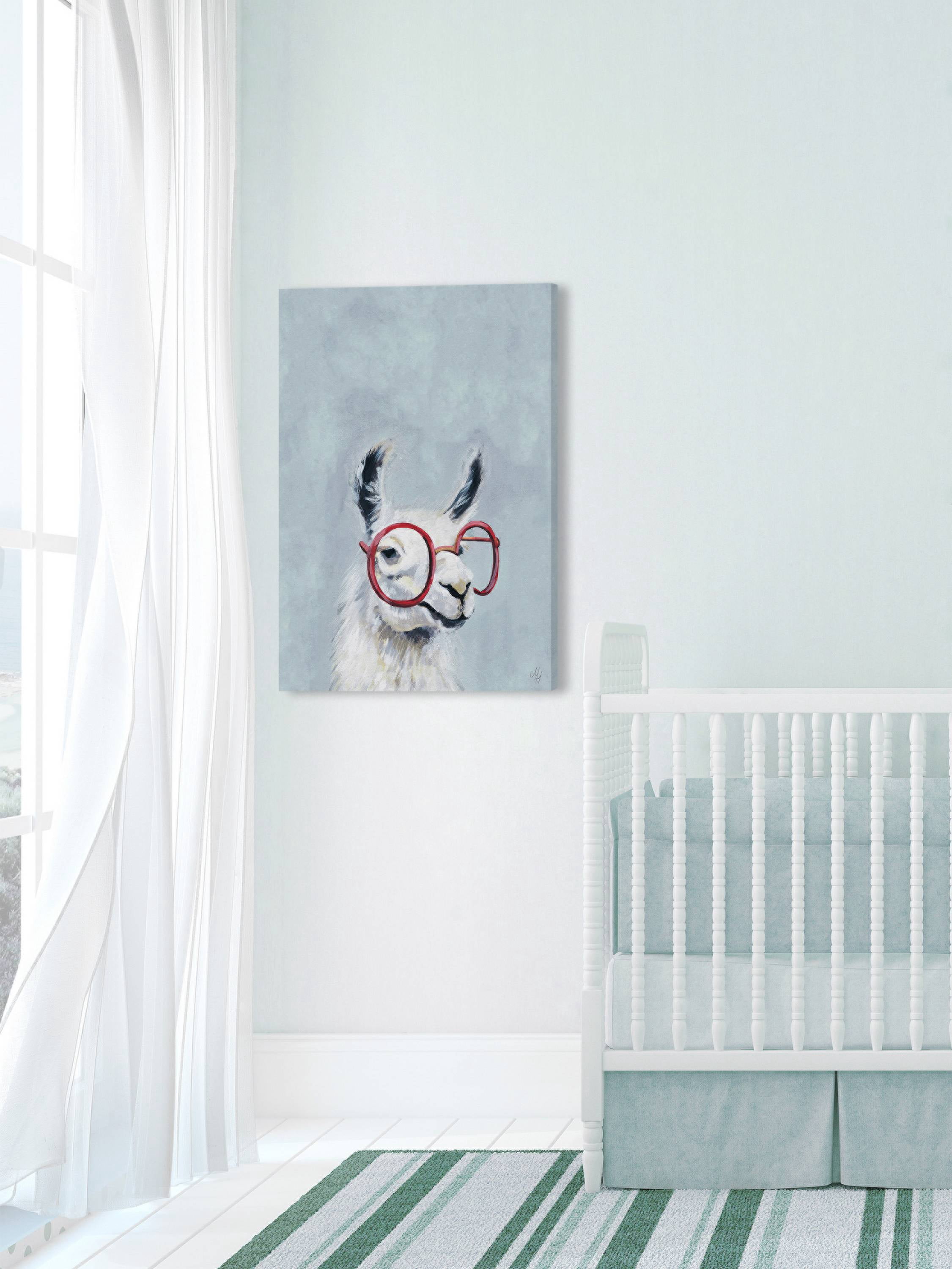Marmont Hill Red Llama Glasses II Canvas Wall Art