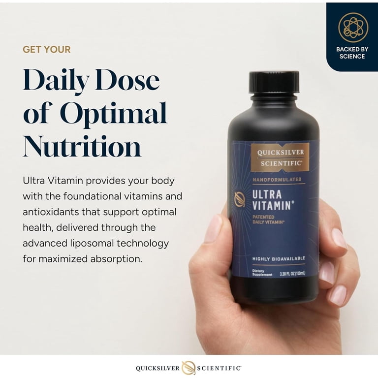 Quicksilver Scientific Liposomal Ultra Vitamin - Liquid Multivitamin & Antioxidant Supplement for Energy, Liver Health & Brain Support