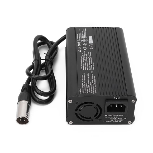 Wheelchair Battery Charger, 24V 8A Battery Charger Durable Mobility Scooter Battery Charger With Power Cord For Wheelchair For Electric Bike US Plug