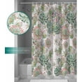 thumbnail image 3 of Shower Curtain Waterproof Shower Curtain for Bathroom,Bathtub,Shower, Summer Watercolor Tropical Plants Succulents Cactus Shower Curtain Set with Hooks for Home Decoration 72x72 Inch, 3 of 6