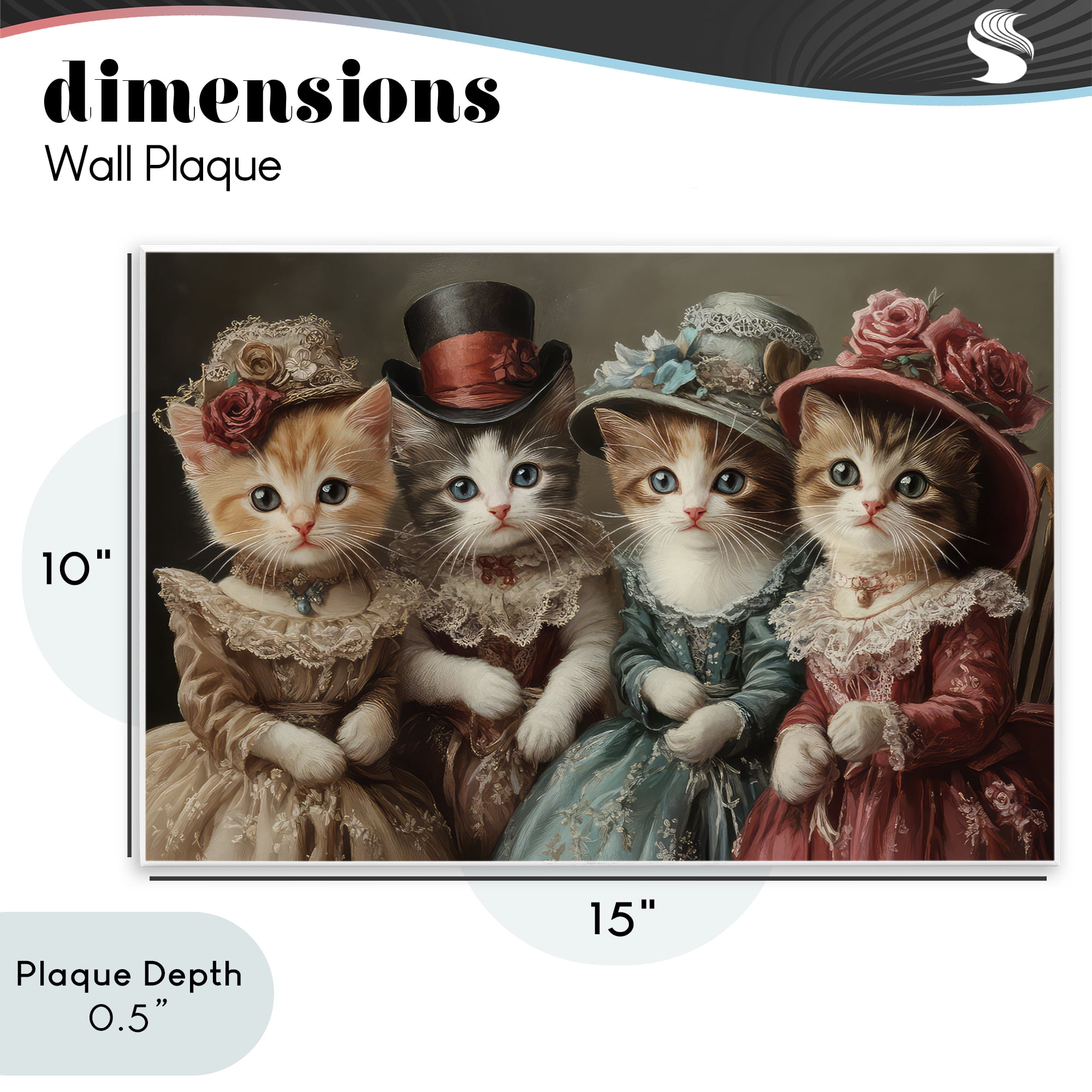 Stupell Industries Vintage Dress Kittens Wall Plaque Art, design by The Wands Want