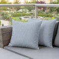 thumbnail image 5 of Pack of 2 Outdoor Pillow Covers 20x20 Inch Waterproof Blue Striped Throw Pillow Covers,Decorative Couch Pillow Shams Protectors Modern Simple Farmhouse Beige Vintage Patio Pillowcases Cushion Covers, 5 of 8