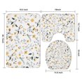 thumbnail image 3 of Pioneer Flower Floral Print Pattern Bathroom Rugs Sets 3 Piece,Toilet Cover Set,Absorbent Non Slip Bathroom Mats Sets with U-Shaped Contour Rug Toilet Rug Set, 3 of 5