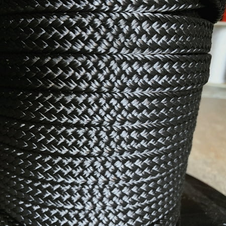 

3/4 x 100 ft. High Quality Black Hollow/Flat Braid Polyester Rope