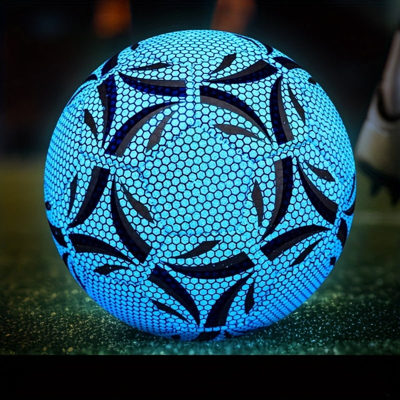 Glow in Dark Soccer Ball - 1pc Professional Night Match TPU Football Size 4/5, Great Choice for Adult Unisex, Ideal for Night & Beach Parties, Perfect for Holiday Gift with Pump &  Needle