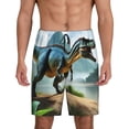thumbnail image 1 of Fotbe Lake Forest Dinosaur A Pantalones Cortos de Pijama para Hombre, Ropa de Dormir, Pantalones de Pijama Cortos para Hombre-Small, 1 of 6