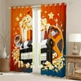 thumbnail image 2 of Manfei Orange Movie Theater Black Out Curtains for Teens, Cartoon Cinema Popcorn Curtains Pack of 2 (42x63 Each), Retro Night Filmstrip Bedroom Curtains, Window Curtains Bedroom Decor, 2 of 6
