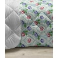 thumbnail image 3 of Shabby Flora Down Alternative Comforter, Classical Peony Flowers Surrounded by Circular Bouquets Nature Romance, Microfiber Quilt for All Season, 5 Sizes, Pink and Blue, by Ambesonne, 3 of 3