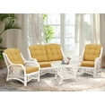thumbnail image 2 of SK New Interiors Malibu Lounge Armchair ECO Natural Rattan Wicker Handmade Design, Light Brown Cushion, White Wash Color, 2 of 7