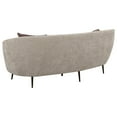 thumbnail image 3 of Zui Curved Sofa, 92 Inch, Beige Fabric, Round Design, 3 Accent Pillows, 3 of 3