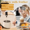 thumbnail image 2 of Handheld Electric Milk Frother & Drink Mixer, Stainless Steel Whisk Head, Wireless Portable Coffee Frother, 3-Speed Adjustable, Long-Lasting Battery, Easy Clean for Latte, Matcha, Protein Shakes, 2 of 7