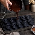 thumbnail image 5 of Skull Silicone Mold with 10-Cavity Pirate and Viking Skull Design, Black, for Ice, Chocolate, and Resin Crafts, 5 of 6
