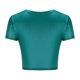 thumbnail image 5 of Mujeres Manga Corta Tops Casual Nuevo Cuello Redondo Imitación Cuero de Manga Corta Top, 95% Poliéster 5% Camiseta de Spandex, Lavado a Mano Hogar Desgaste, 5 of 8