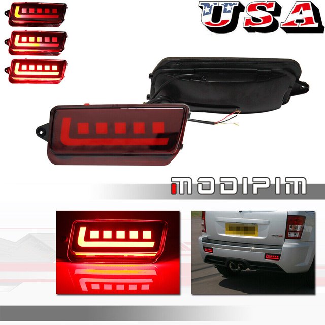 kit de Lumière Arrière Réflecteur LED Pare-Chocs Rouge Adapté pour 2005-2010 pour Jeep Grand Cherokee
