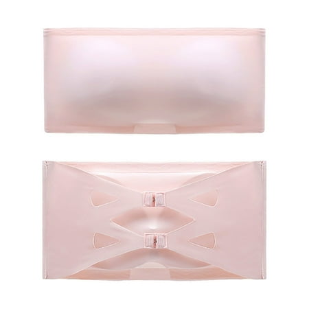 snowsong Strapless Bra for Big Bust 2024 New Women s Solid Color Breathable Strapless Ice Silk Anti-slip Back with Bra Pads Plus Size Bras Sports Bras Bras for Women (Clearance) Pink M