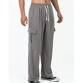 thumbnail image 5 of Awdenio Mens Sweatpants High Waisted Drawstring Wide Leg Cargo Pants Trendy Casual Baggy Joggers Pants with Pockets, 5 of 9