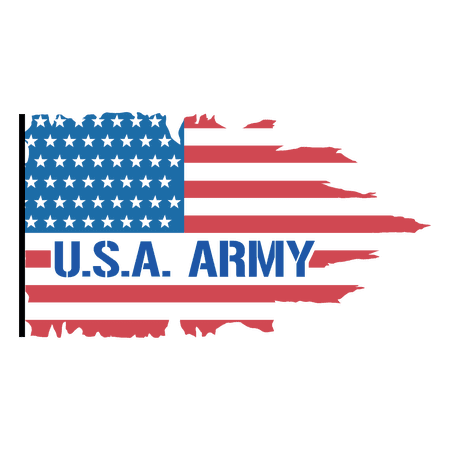 USA Army Banner Creative Artwork Design for Living Room Vinyl Wall Decal - Abstract Art of the United States of America Flag with Faded Style for Men's Bedroom Wall Decoration - 36" x 22"