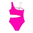 thumbnail image 4 of LIJCC Toddler Girl One-Piece Color-Block Swimsuit – Asymmetrical Strap Design with Cutout Waist Detail, Bold Striped Pattern, Perfect for Beach & Pool Adventures, 4 of 7