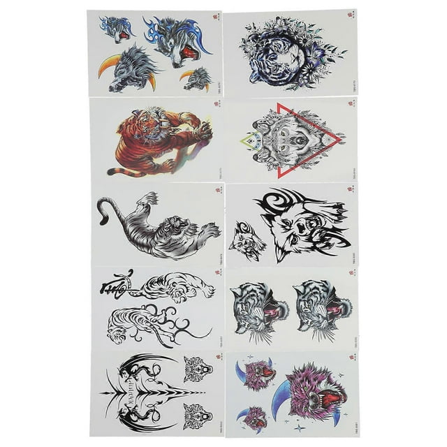 10pcs Temporary Tattoos Stickers Waterproof Long Lasting Fake Tattoo Stickers Set
