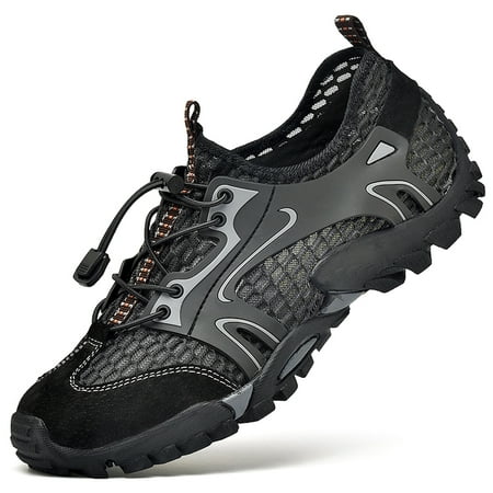 

VELIHOME Mens Water Shoes Mesh Breathable Slip on Flats Hiking 43