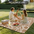 thumbnail image 4 of Brown Floral Outdoor Rug for Patio/Deck/Porch, Non-Slip Large Area Rug 5 x 7 Ft, Vintage Rustic Flowers Botanical Spring Indoor Outdoor Rugs Washable Area Rugs, Reversible Camping Rug Carpet Runner, 4 of 8