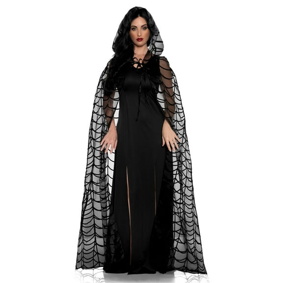 UNDERWRAPS Adult Black Sheer Cape - Witch Costume for Women, Halloween Costumes, Cosplay Dress Up, Festival Cape, Couples Costumes, Role Play